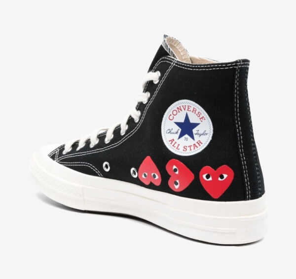 Converse Chuck Taylor All-Star 70 Hi Comme des Garcons PLAY Black multi heart - Image 3