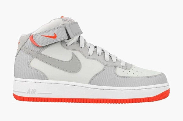 Air Force 1 Mid '07 Pure Platinum Wolf Grey Crimson